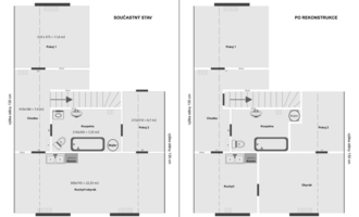 Rekonstrukce bytu 3+kk 55 m2 v RD Praha-východ - stav před realizací