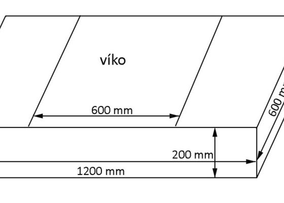 Dřevěnou bednu s víkem - stav před realizací