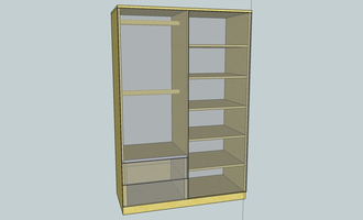 Šatní skříň z masivu (+ nástavec) - stav před realizací