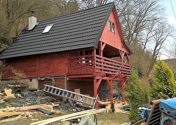 Zvětšení chaty a střecha