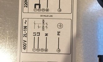 Zapojení indukční desky a trouby do elektřiny - stav před realizací
