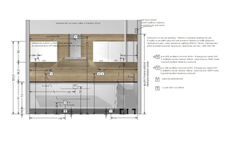 Příprava pro montáž kuchyně (elektroinstalace, rozvod vody) - stav před realizací