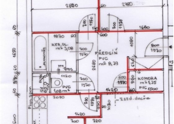 Vybourání panelových příček a vyklizení bytu 70 m2