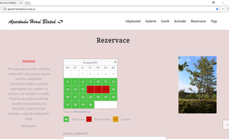 Web s rezervačním systémem