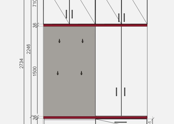 Skříně do předsíně + knihovna lamino