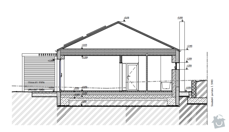 Strop a krov v novostavbě RD: řez