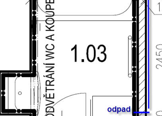 Zavedení vody a odpadu z koupelny do kuchyně