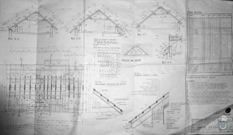 Stavba střechy rodinného domu: výkres krovu