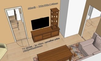 Nábytek do obývacího pokoje - stav před realizací