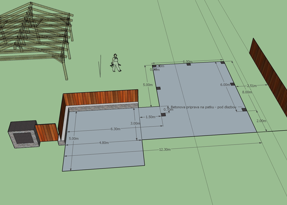 Pokládka zámkové dlažby - 80 m2 - stav před realizací