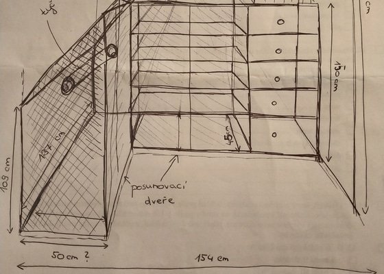 Vestavěná skřín se šikminou