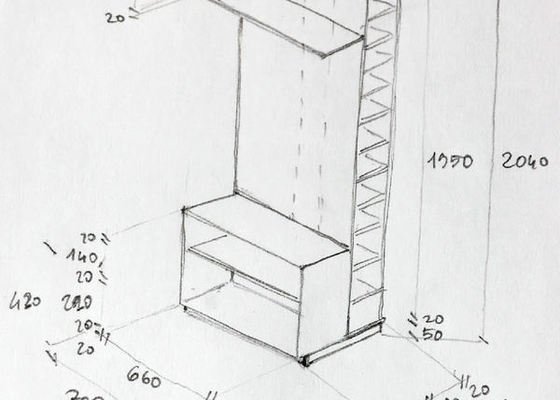 Truhlářské práce: botník 70x56x204cm