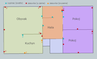 Rekonstrukce elektrických rozvodů, být 3kk - stav před realizací