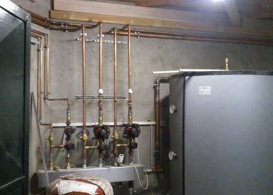 Zhotovení rozvodu pro kotle s hořákem na uhlí 2x60KW včetně ekvitermního řízení 