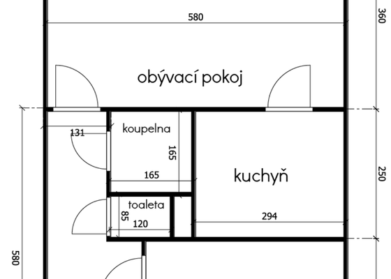 Nové rozvody elektřiny v bytě 55 m² (Praha, Strašnice) - stav před realizací