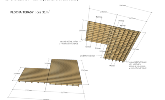 Položení terasy na pochozí střechu garáže - stav před realizací