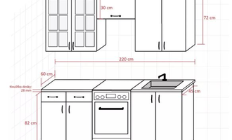 Sestavení kuchyňské linky - stav před realizací