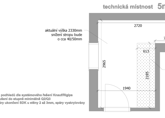 Sádrokartonové podhledy (SDK) v novostavbě RD Praha 16