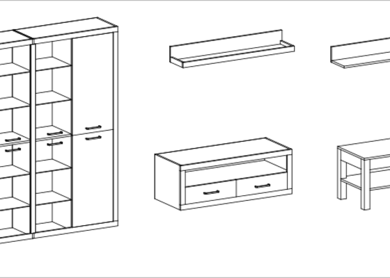 Zhotovení 5ks nábytku do obývacího pokoje
