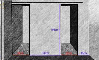 Posuvné dvěře na míru - stav před realizací