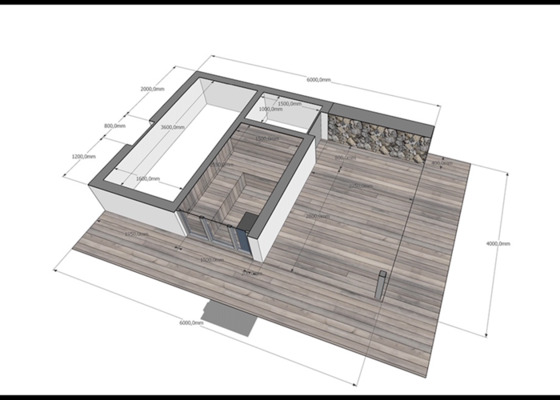 Montaz drevoplastove terasy 20m2 - stav před realizací