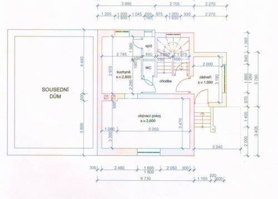 Překreslení stávajícího stavu domu do DWG pro architekta