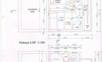 Překreslení stávajícího stavu domu do DWG pro architekta - stav před realizací