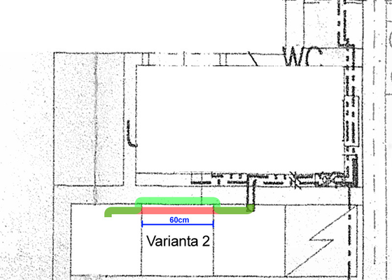 Zapuštění odpadního potrubí (0,6 až 1,5m) do cihlové příčky