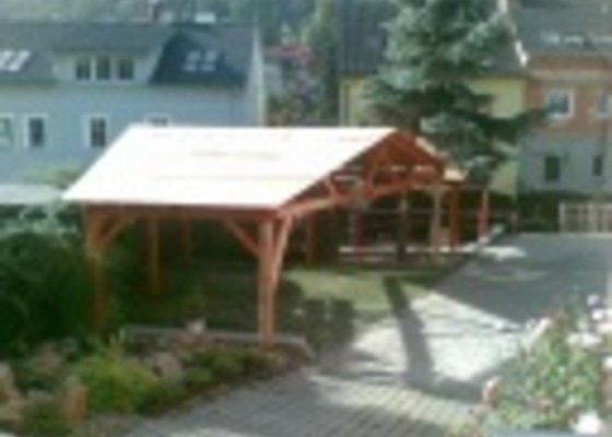 Pergola 8x8 m, stání pro auta 6x6 m 