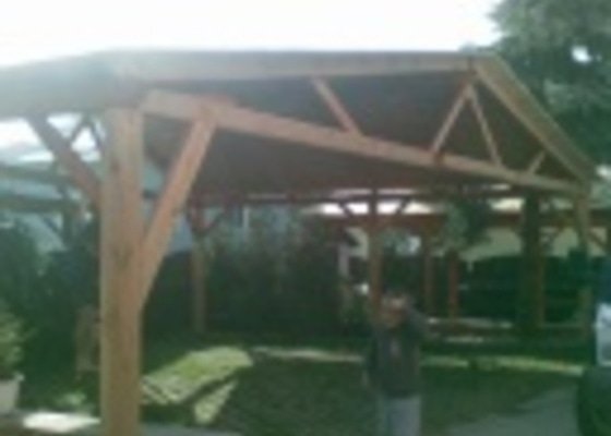 Pergola 8x8 m, stání pro auta 6x6 m 