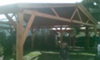 Pergola 8x8 m, stání pro auta 6x6 m 