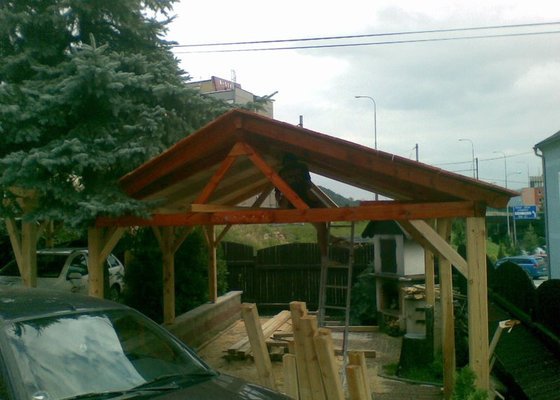 Pergola 8x8 m, stání pro auta 6x6 m 