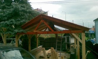 Pergola 8x8 m, stání pro auta 6x6 m 