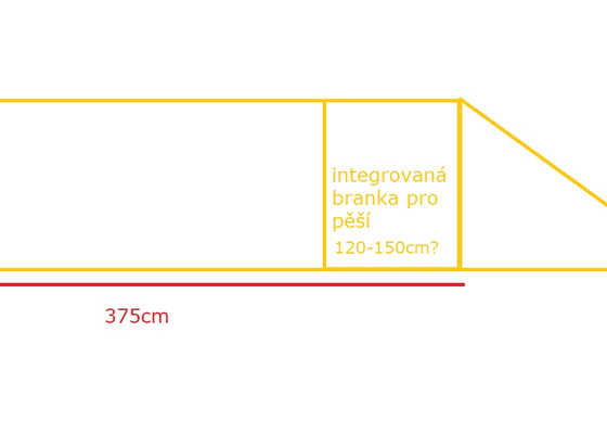 Vjezdová brána samonosná s integrovanou brankou