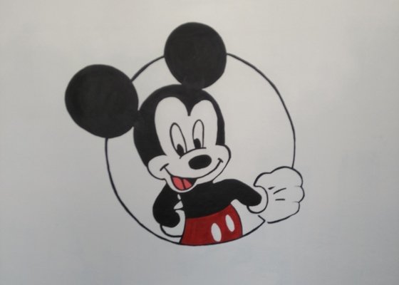 Vymalování dětského na bílo + namalování Mickeyho mouse