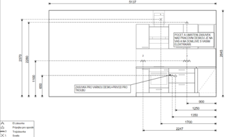 Příprava instalace pro kuchyňskou linku - stav před realizací