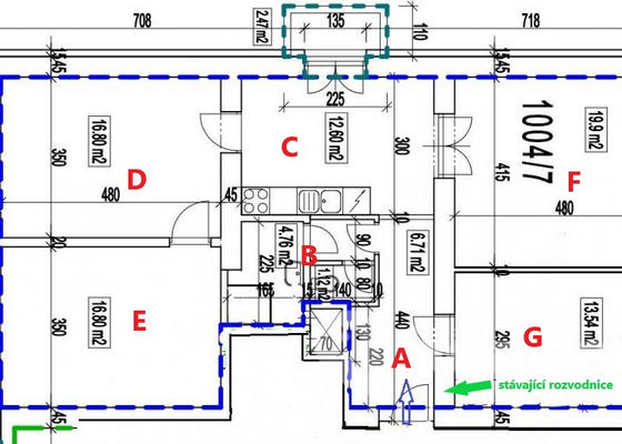 Výměna elektrických rozvodů z Al na Cu - stav před realizací