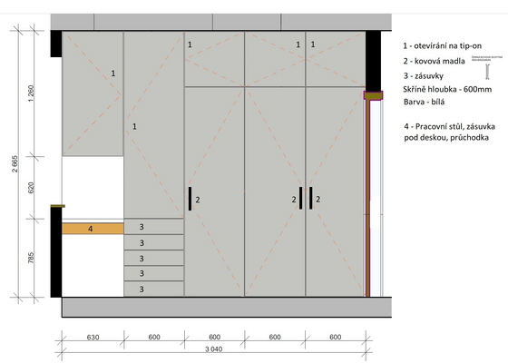 Vestavěná skříň do pracovny