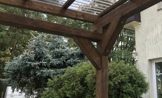 Dřevěná pergola (stříška) na auto-atypický rozměr