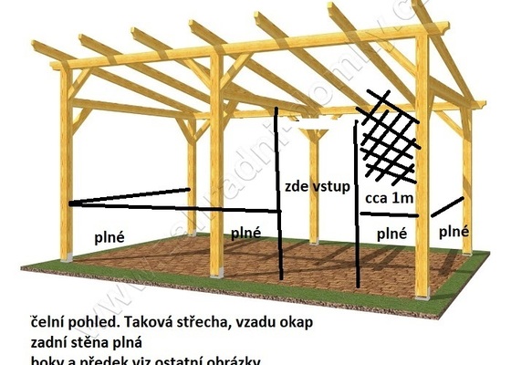 Stavba pergoly a domku na nářadí na klíč