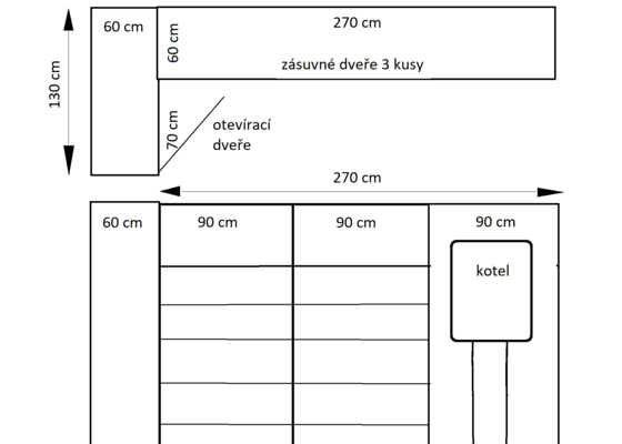 Vestavěné skříně na míru - stav před realizací