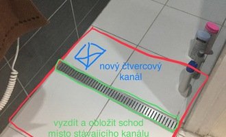 Oprava podlahy sprchového koutu - stav před realizací