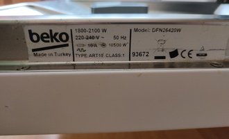 Myčka Beko model DFN26420W - stav před realizací