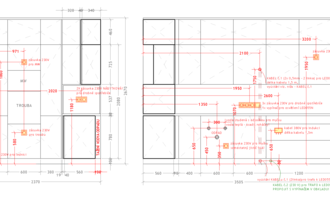 Příprava rozvodů pro kuchyň - stav před realizací