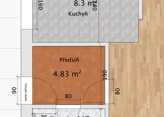 Rekonstrukce 2 koupelen předsíně a kuchyně.