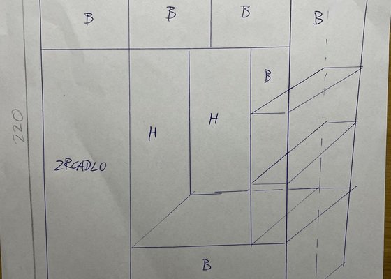 Vestavěná skříň + skříň do chodby