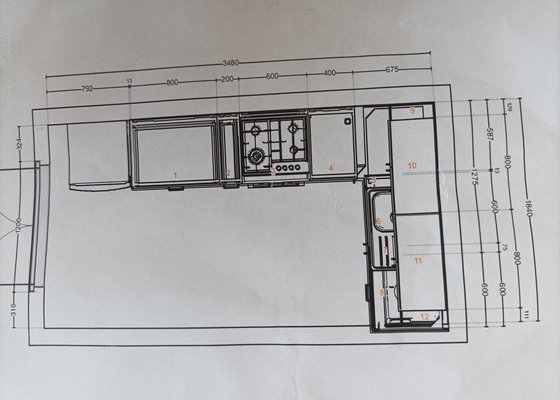 Sestavení kuchyně IKEA - stav před realizací