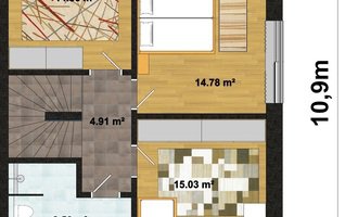 Výmalba, více než 5 místností, 121 m² - stav před realizací