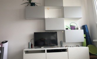 Převrtání-posun obývací stěny IKEA + drobné práce - stav před realizací