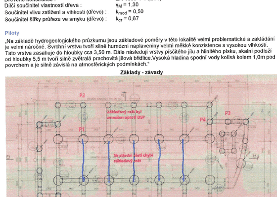 Statický posudek zakládání a návrh opatření pro omezení vzniku trhlin